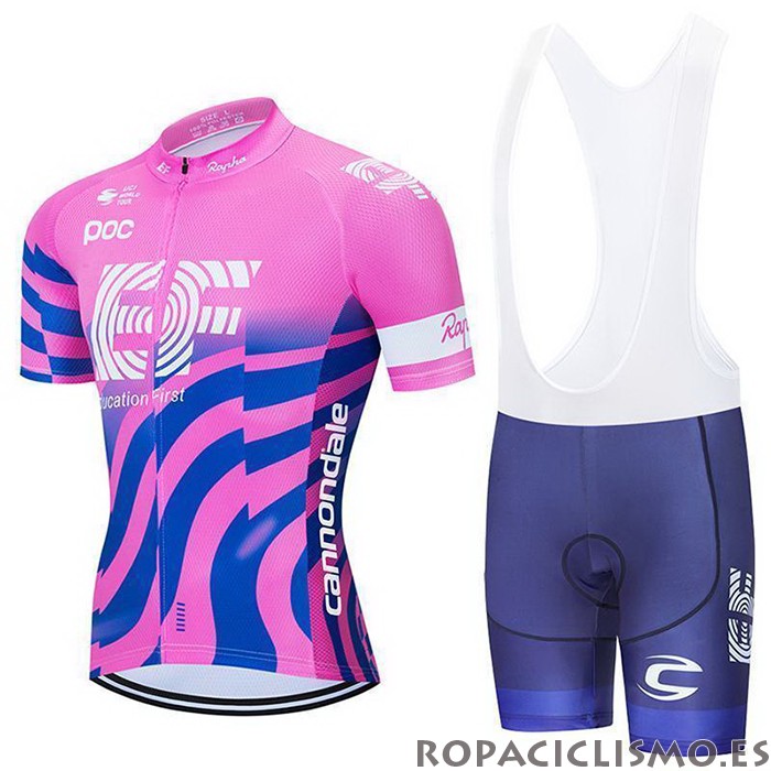 2020 Maillot EF Education First-drapac Tirantes Mangas Cortas Rosa Azul